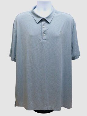 Ducks Unlimited Performance Polo Shirt Mens XXL Blue Micro Stripe Short Sleeve